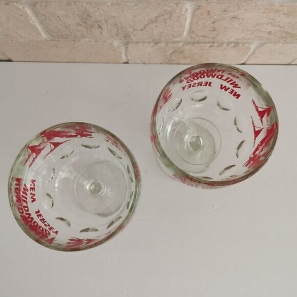 Pair of Wildwood New Jersey Drinking Glasses Vintage, Thumbprint Glass Souvenir - Picture 5 of 7